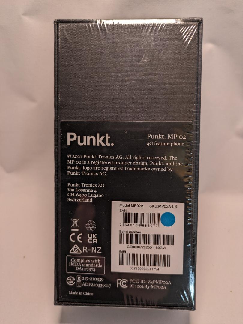 未使用未開封品 Punkt. MP02 :ライトブルー SIMフリー