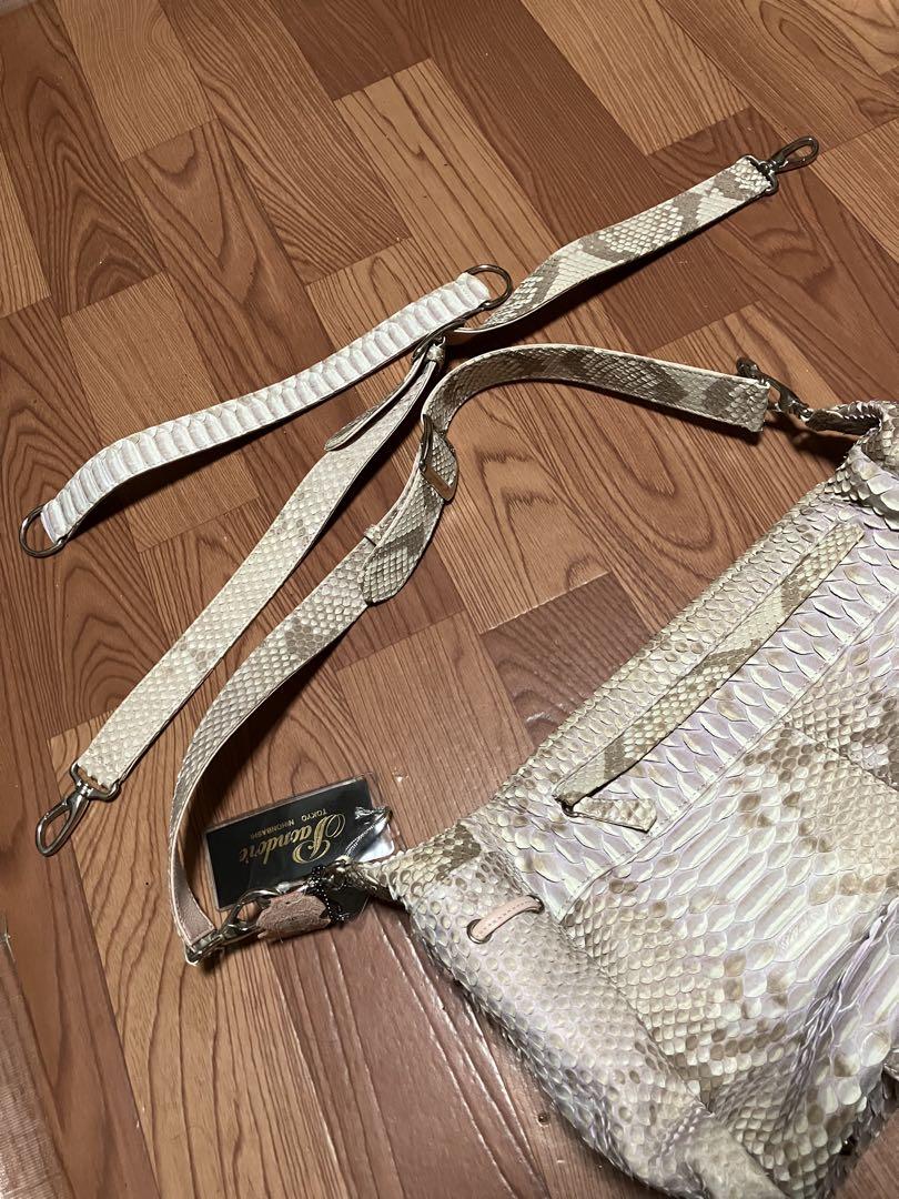 美品 Paondor'e JRA 高級 パイソン レザー 3way バッグ 蛇革