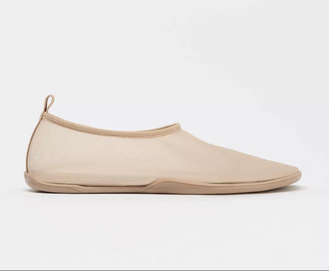 入荷now 口コミ 完売品】ZARA サイズ36 新品タグつき 23.4 メッシュバレリーナ 靴