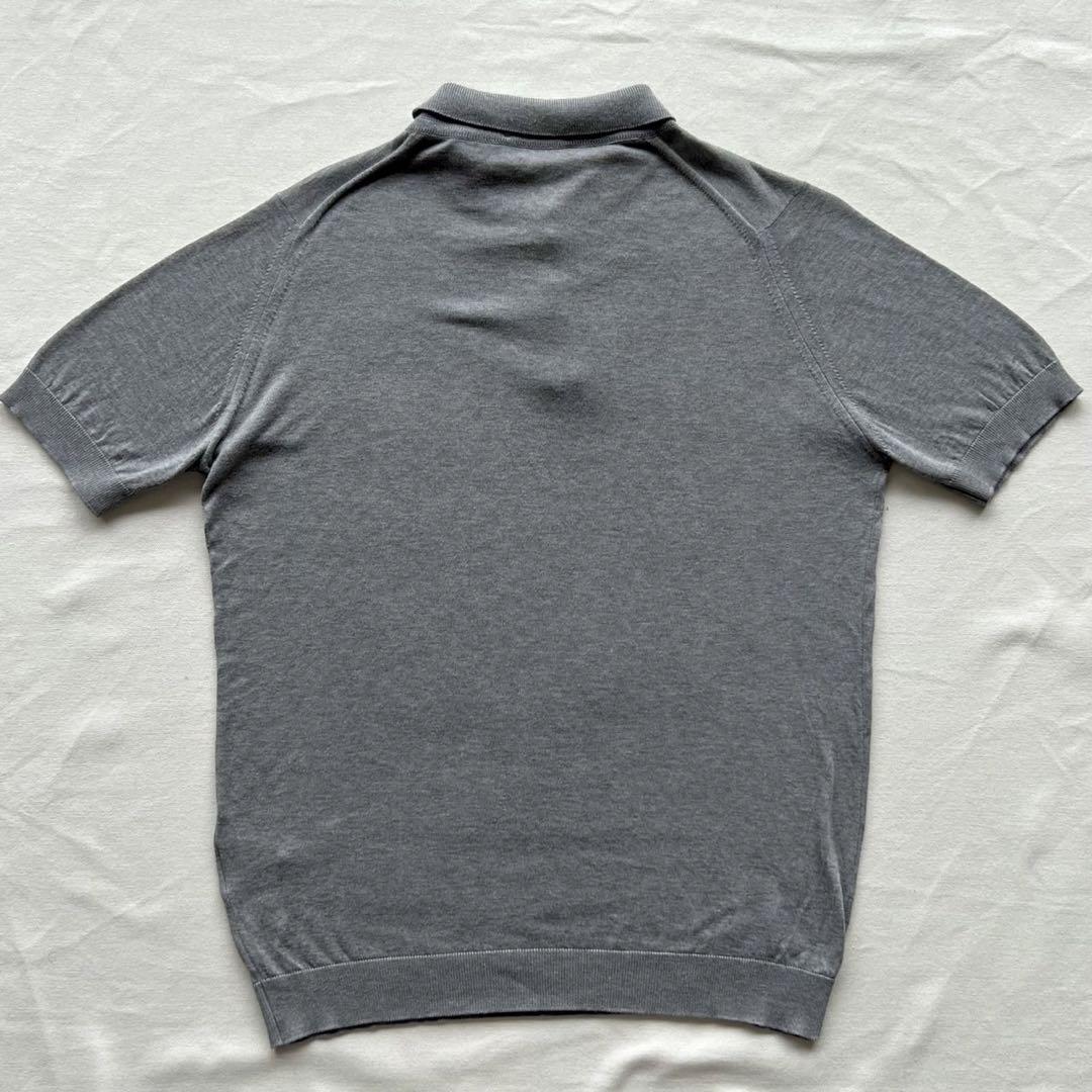 JOHN SMEDLEY/シーアイランドコットンニットポロ半袖/グレー/ S