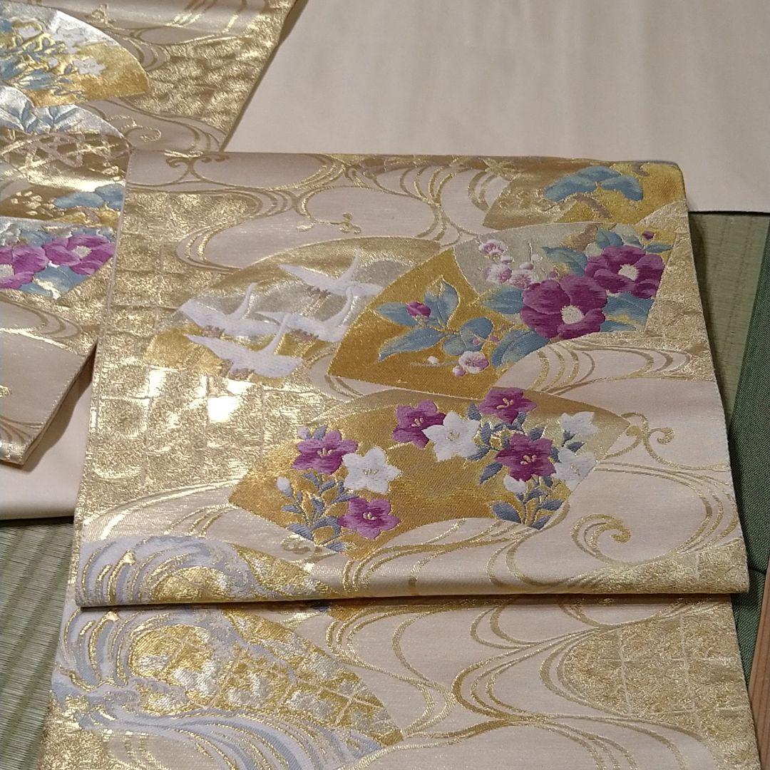 正絹金駒刺繍訪問着(袷)と帝王紫袋帯