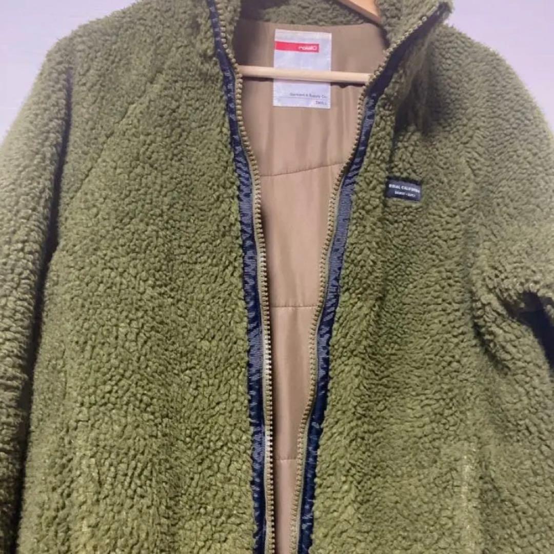 ️(再)ジャケット ブルゾン 緑 グリーン ボア付き ジャンパー　roial ボア ジャケット（カラーグリーン）（メンズファッション