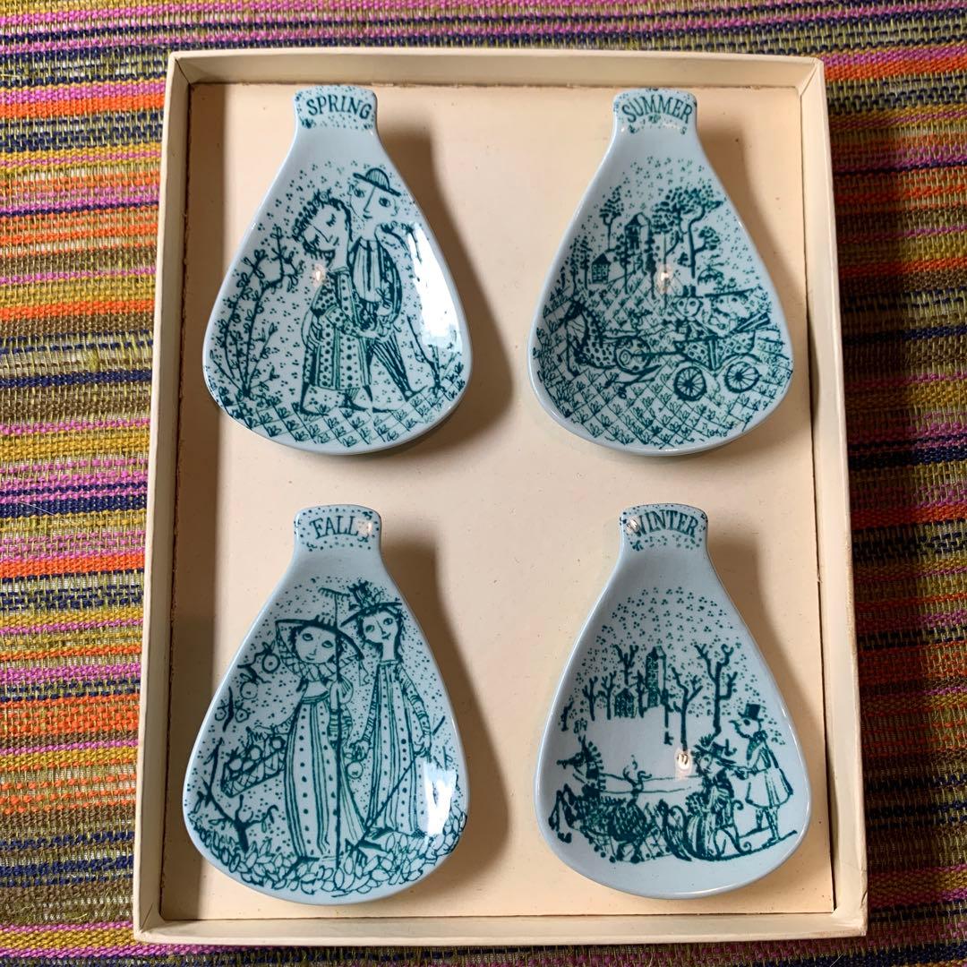 ビヨンヴィンブラッド な箱入りビンテージの豆皿4枚セット