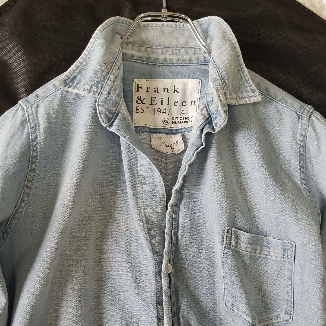 フランクアンドアイリーン✨コラボデニムシャツ ダメージ加工 バリー ブルー