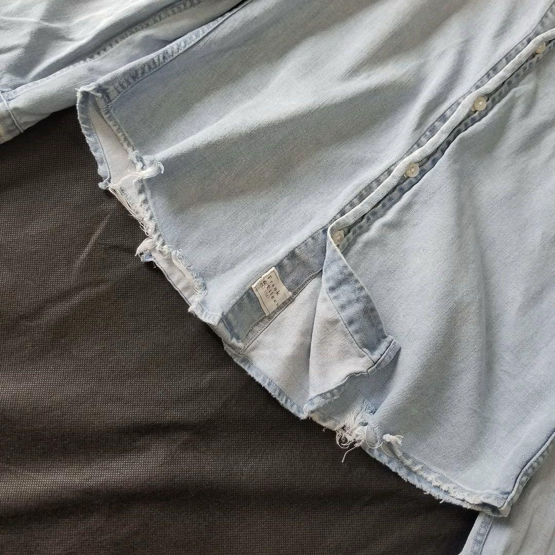 フランクアンドアイリーン✨コラボデニムシャツ ダメージ加工 バリー ブルー