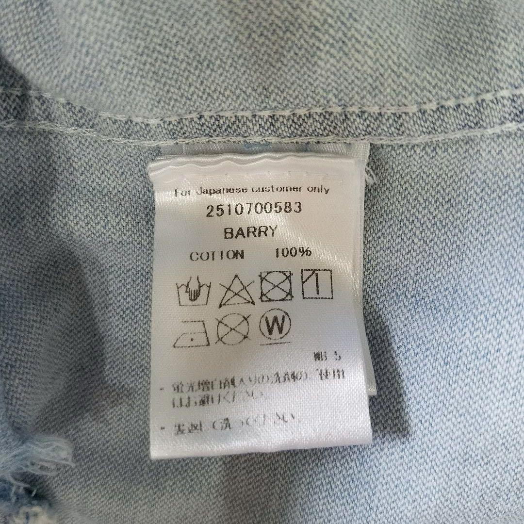 フランクアンドアイリーン✨コラボデニムシャツ ダメージ加工 バリー ブルー