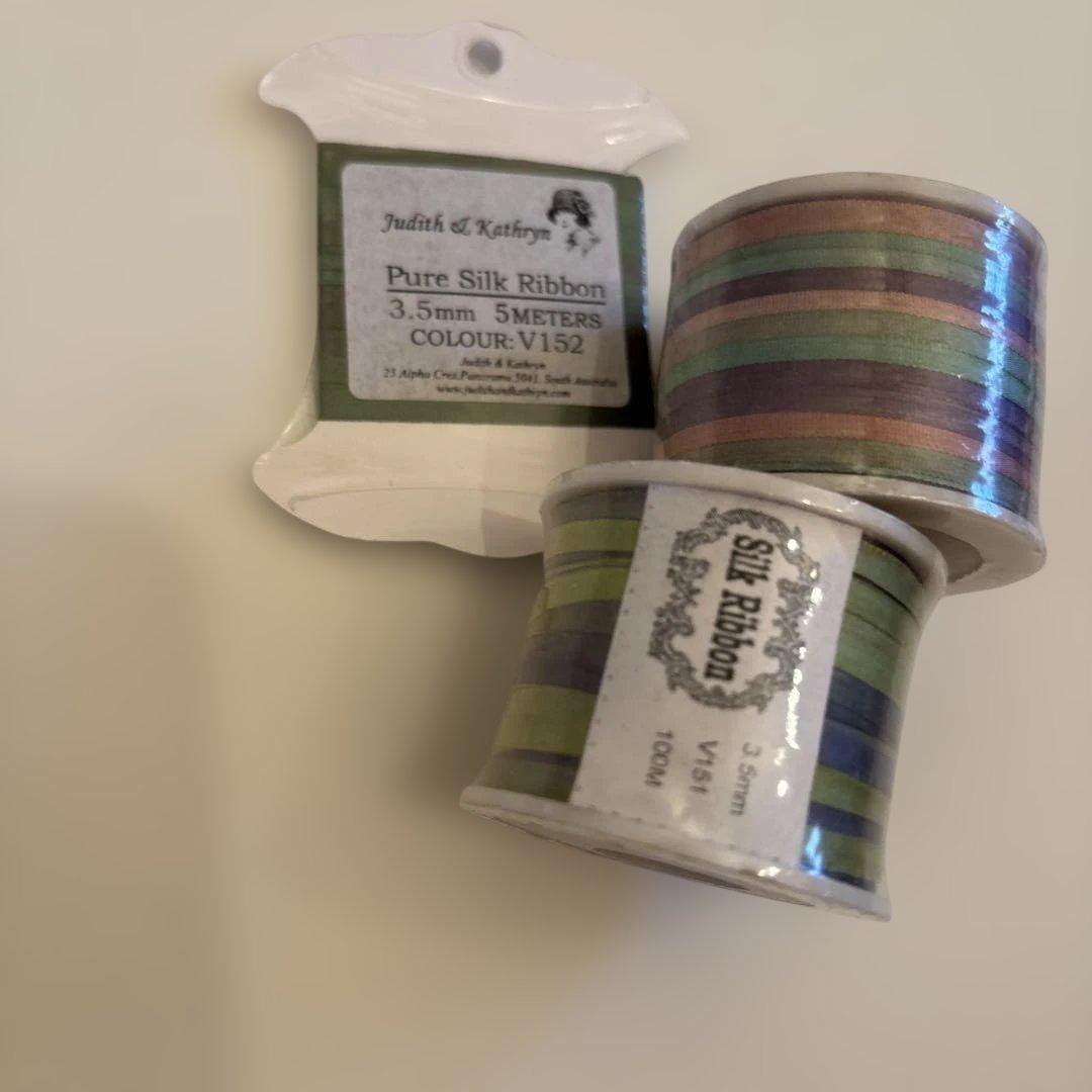 絹リボン刺繍糸新品、♥