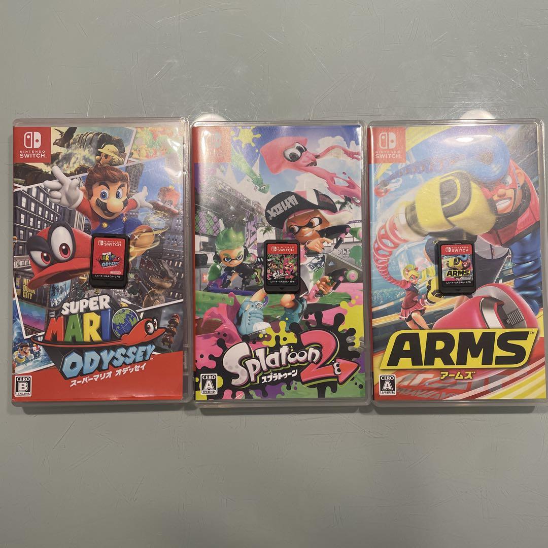 （中古品）ニンテンドースイッチカセットまとめ売り「ジョイコン付き」