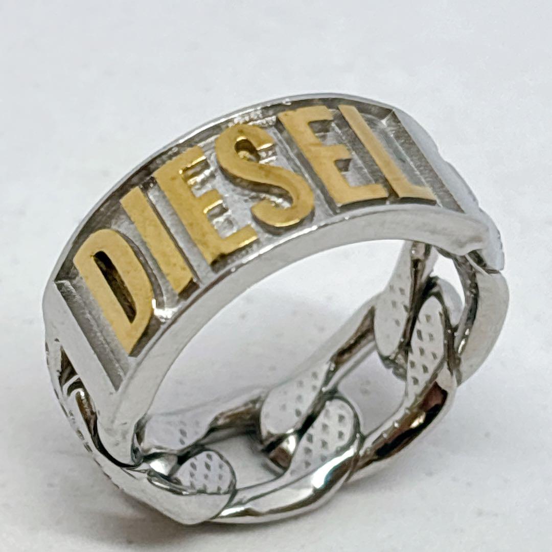 DIESEL ロゴ入りリング DIESEL ディーゼル リング メンズ 2連リング アクセサリー ロゴ