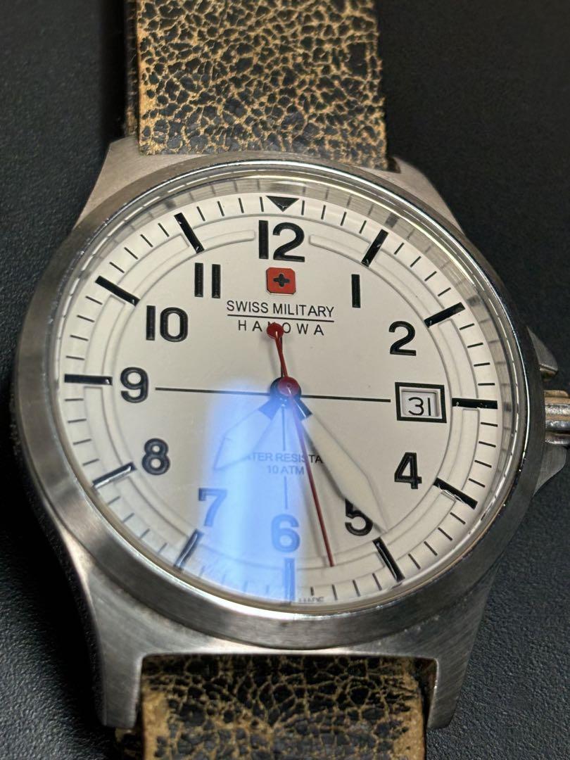 【稼働品】SWISS MILITARY HANOWA 腕時計デイト ヴィンテージ