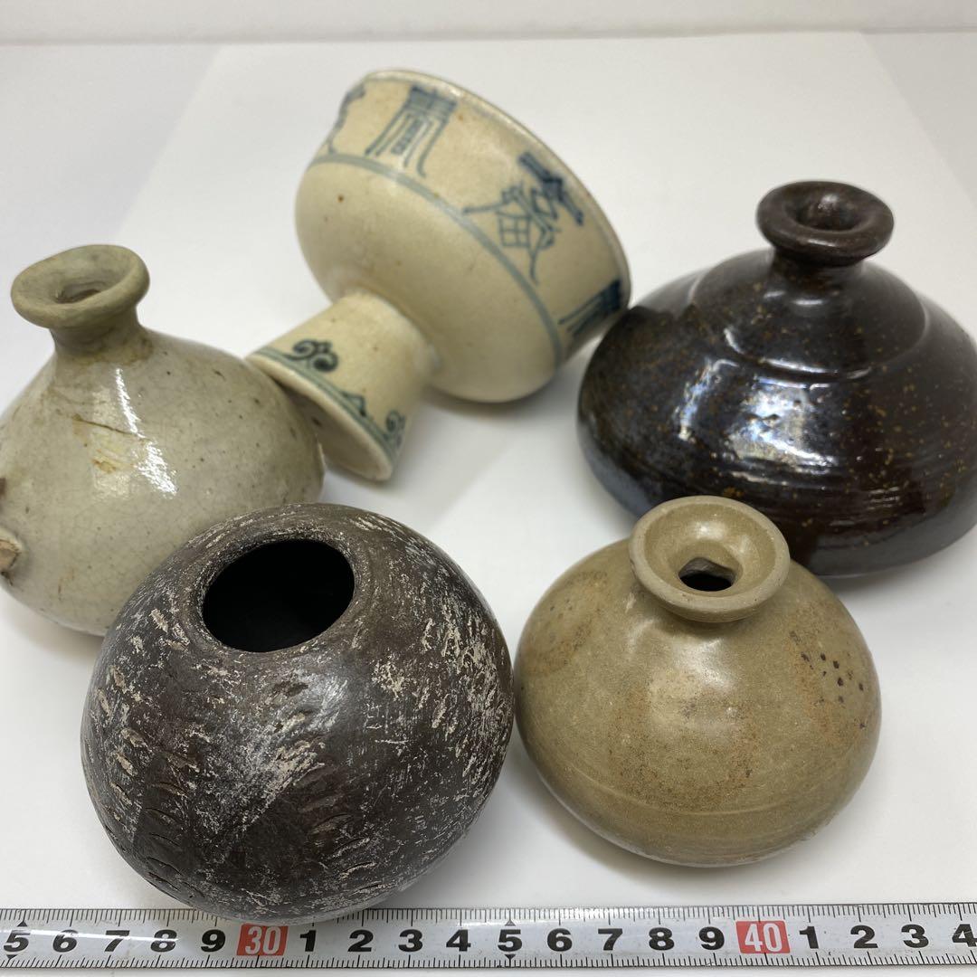 古代　高麗青磁　黒高麗　油壺色々5点　タサチ　東さ7-0713☆2F