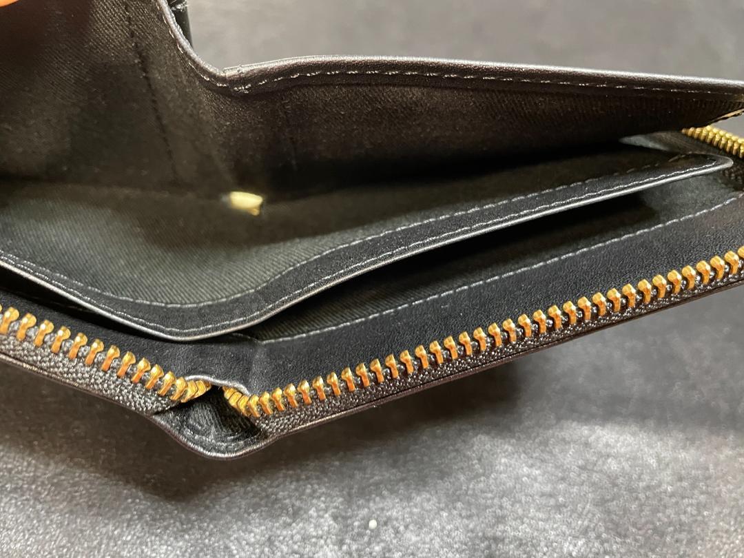未使用級　付属品完備✨スロウ　ハービー　ラウンドショートウォレット　折り財布　黒 未使用級 付属品完備 スロウ ハービー ラウンドショート