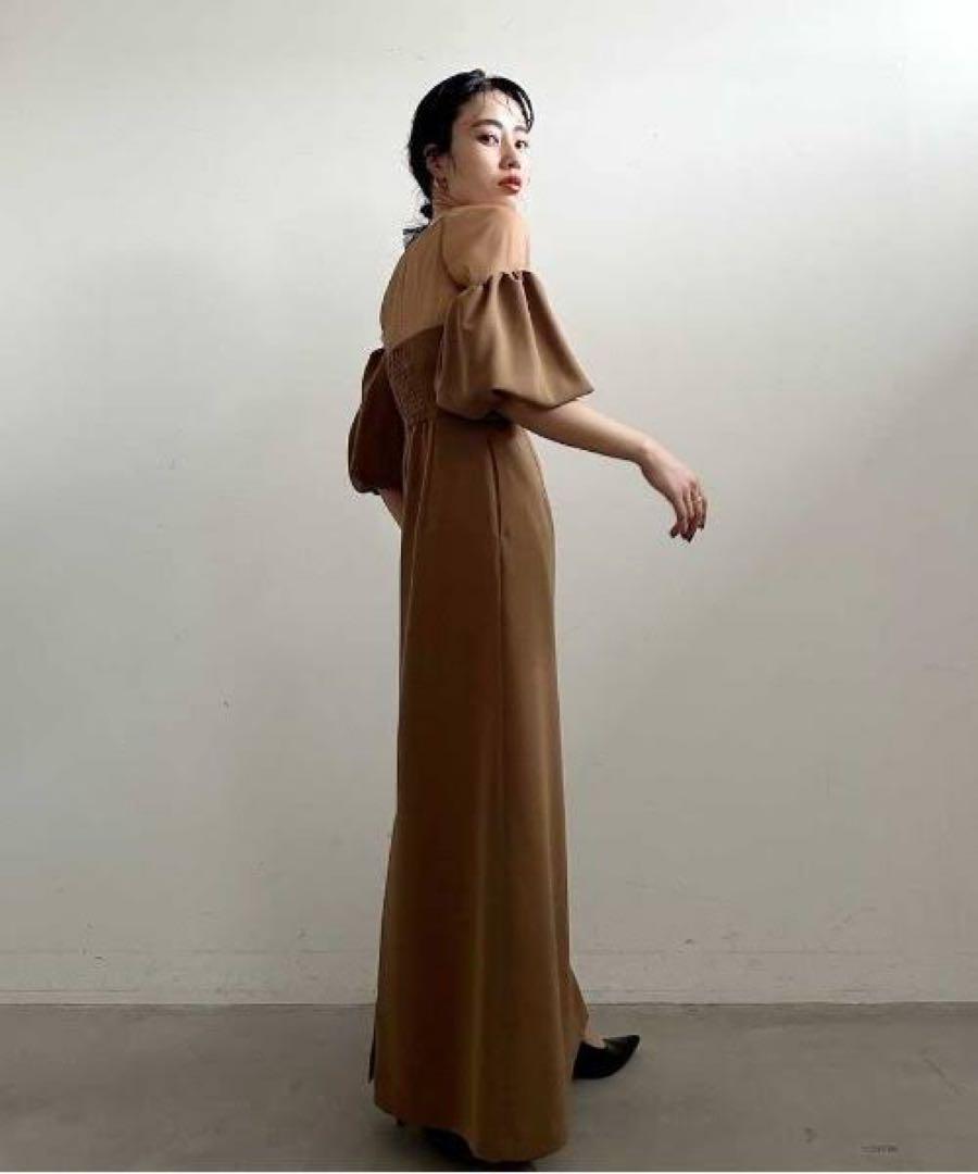 Ameri ／ SOUFFLE SLEEVE GEORGETTE DRESS