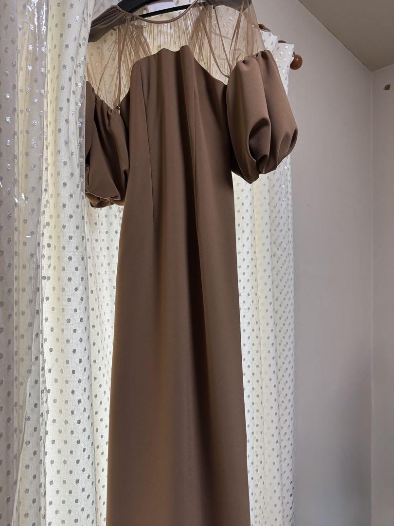 Ameri ／ SOUFFLE SLEEVE GEORGETTE DRESS