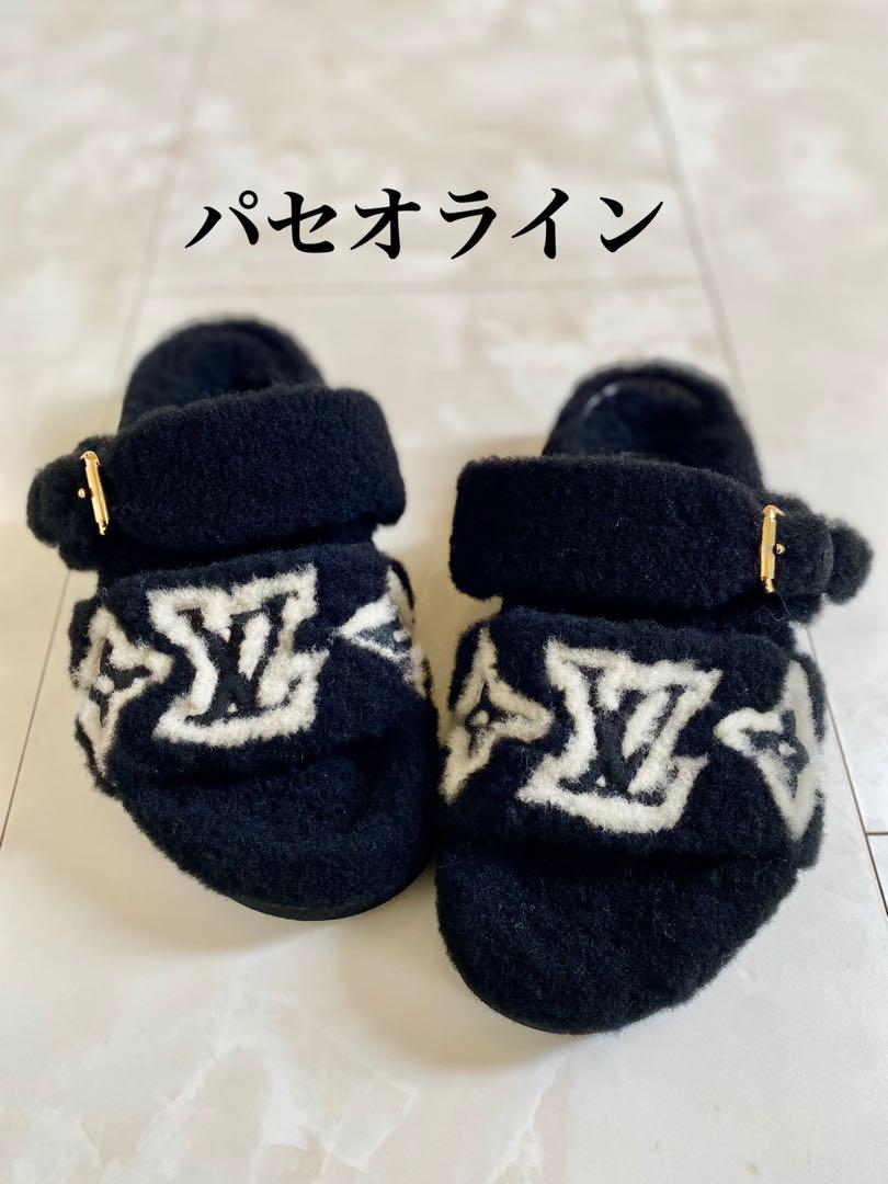 ルイヴィトン モノグラム ムートン ミュール サンダル パセオ 37