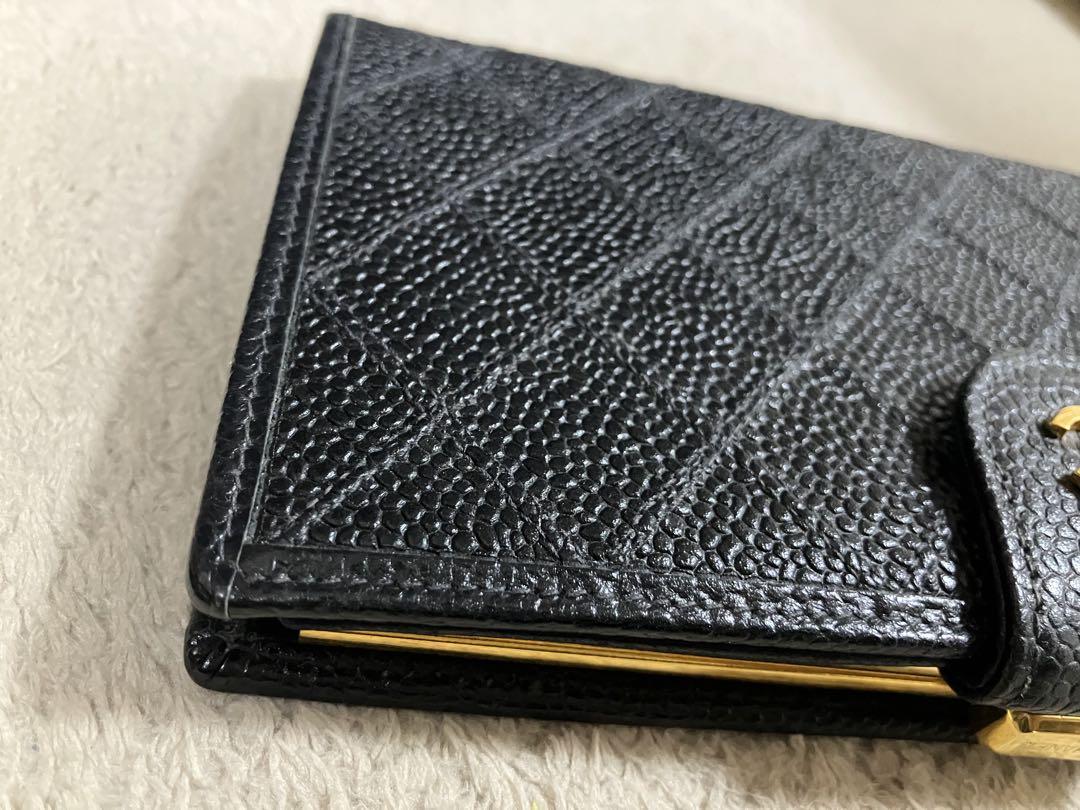 極美品　シャネル　キャビアスキン　長財布