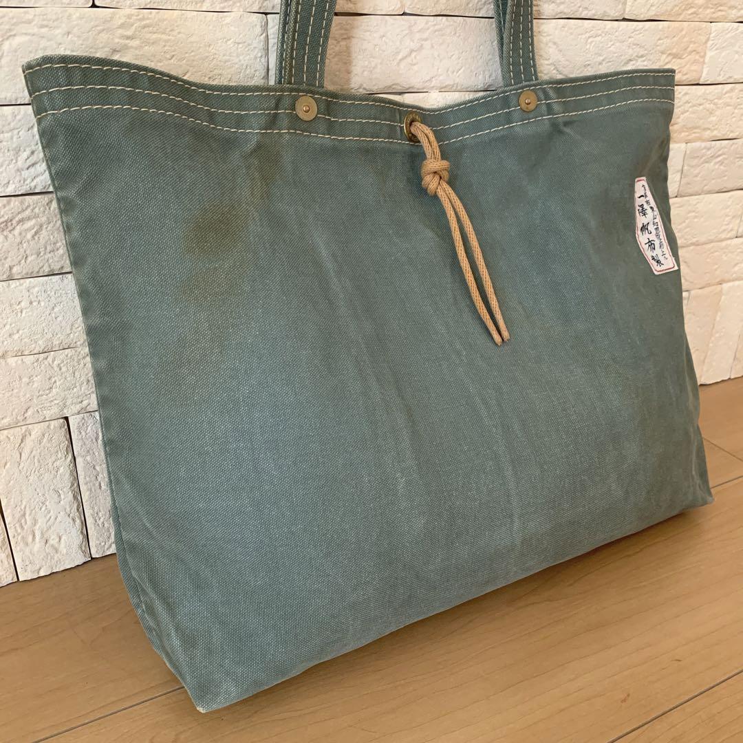 【初売り】 一澤帆布製 カーキ 旧タグ ヴィンテージ ラージトートバッグ バッグ