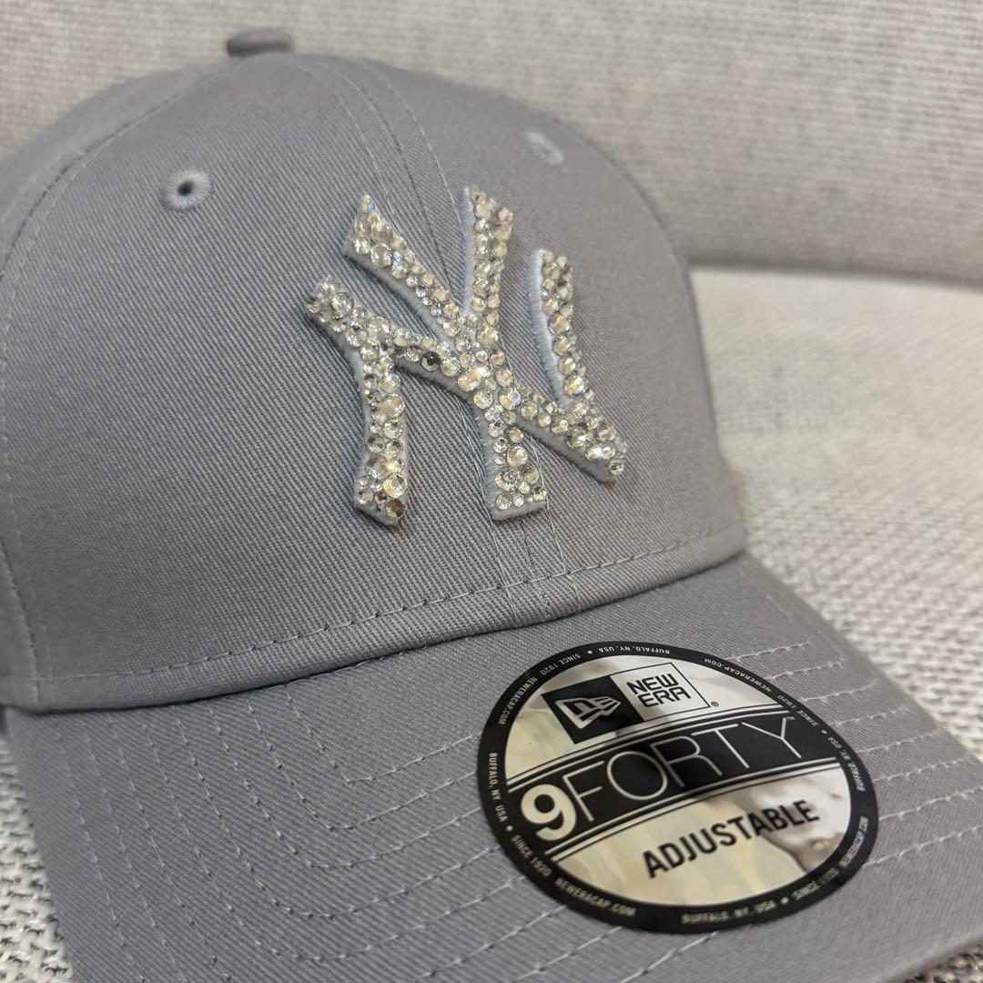 NEWERA デコ　ニューエラ　グレー　キャップ　帽子　GDRdeco 59FIFTY ニューヨーク・ヤンキース グレー × ホワイト