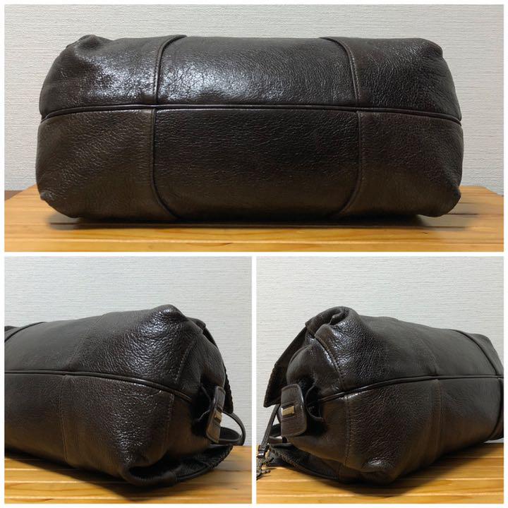低価格安 CELINE セリーヌ 美品 レザー ハンドバッグ ダークブラウン 3pv2i-m96246181702 本物保証格安