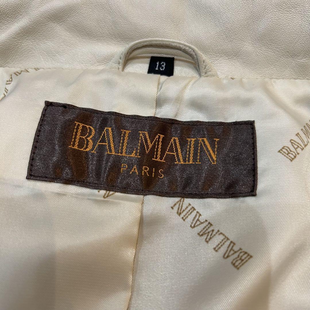 【美品】BALMAIN ラムレザー コート ロング丈 大きいサイズ13号