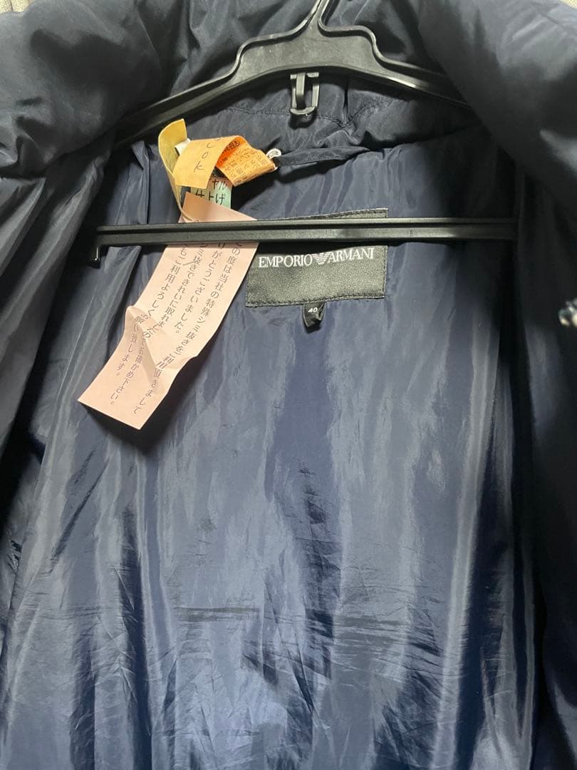 【美品】 アルマーニ リアルダウン ダウンジャケット 40ネイビー 【美品】 アルマーニ リアルダウン ダウンジャケット 40ネイビー