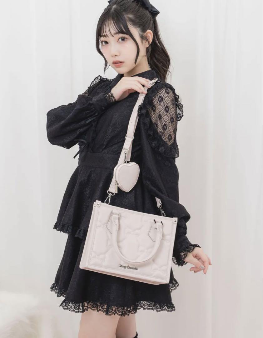 新品 Honey Cinnamon リボンキルティングトート　ピンク