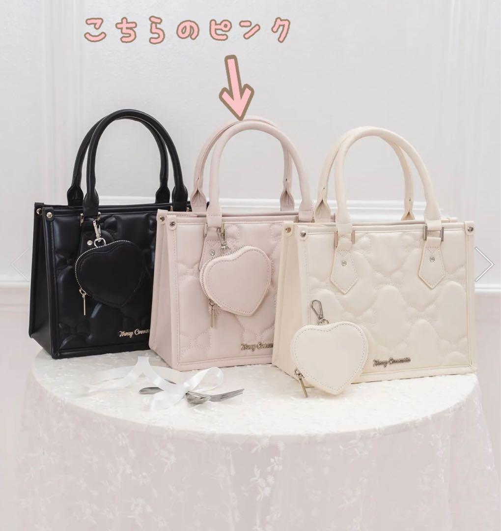 新品 Honey Cinnamon リボンキルティングトート　ピンク
