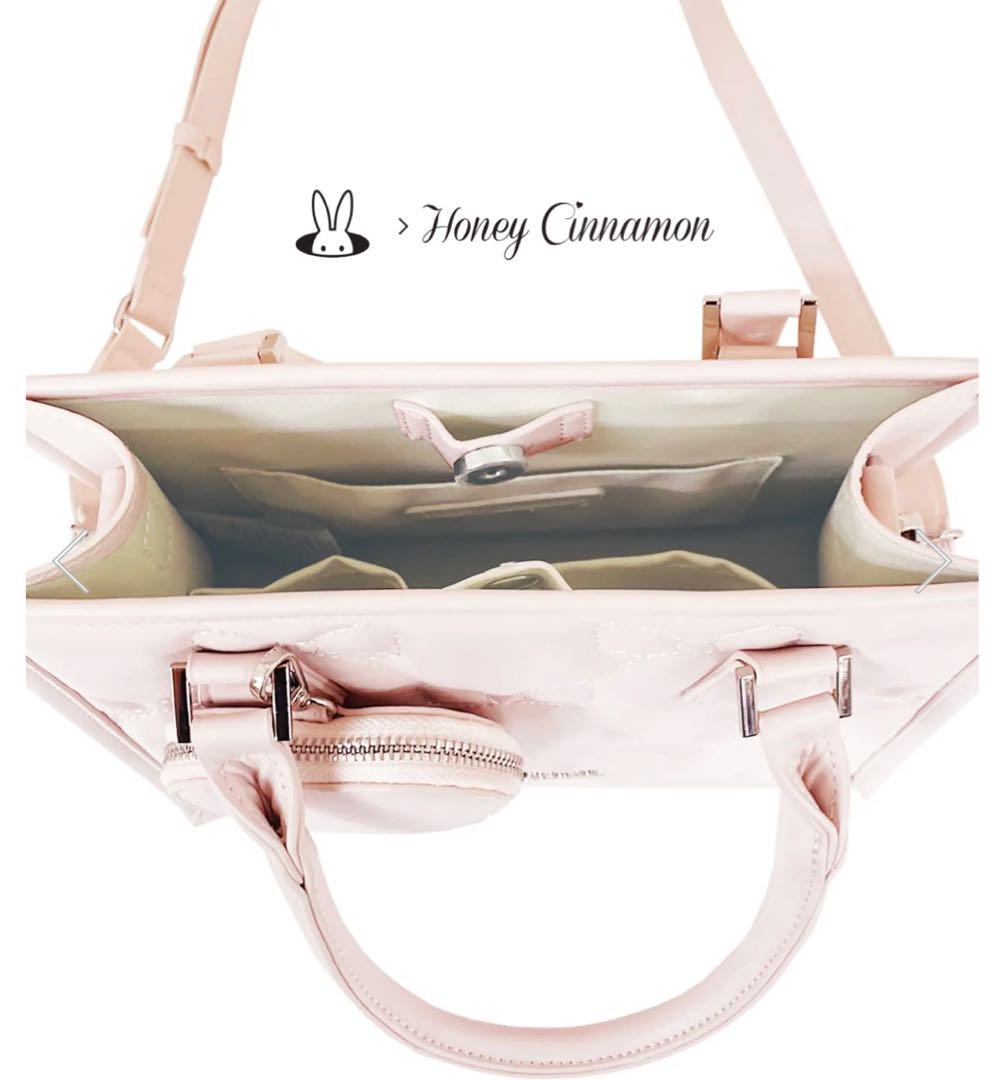 新品 Honey Cinnamon リボンキルティングトート　ピンク