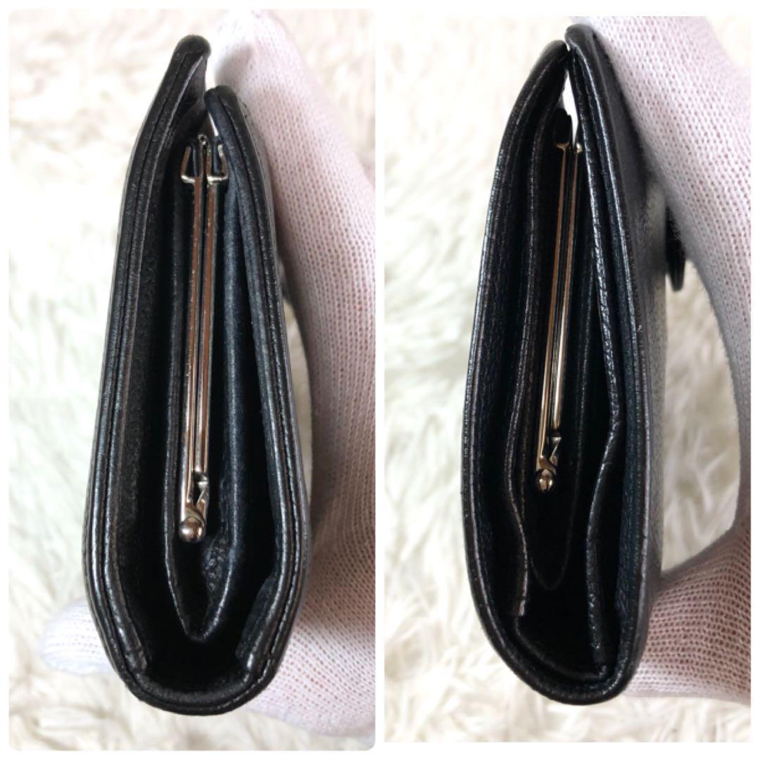 【良品】CHANEL シャネル ココマーク キャビアスキン がま口 長財布 黒
