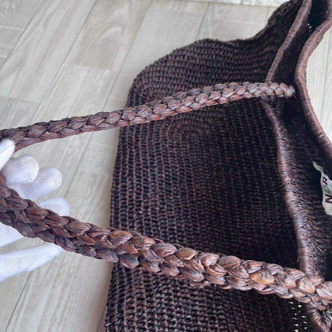 極美品 NORO ノロ ラフィア カゴバッグ A4可 夏トートバッグ