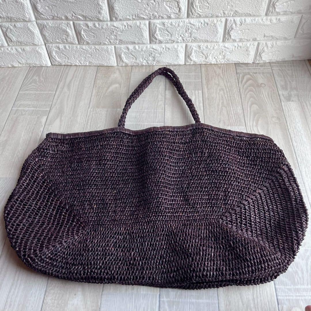 極美品 NORO ノロ ラフィア カゴバッグ A4可 夏トートバッグ