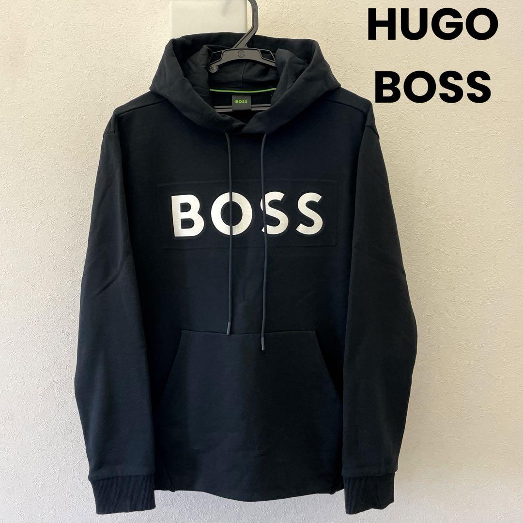【美品】BOSS ロゴ パーカー ブラック Mサイズ HUGO BOSS