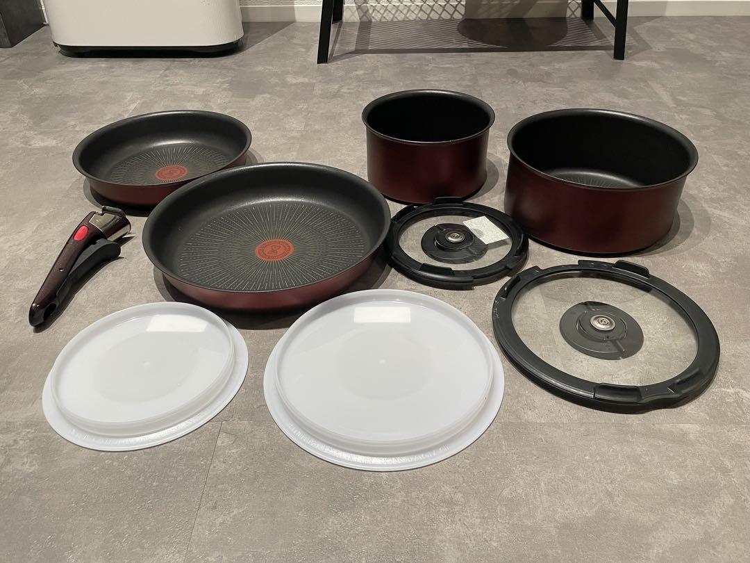 【如月】T-fal 鍋 フライパン 9点セット IH対応 レッド