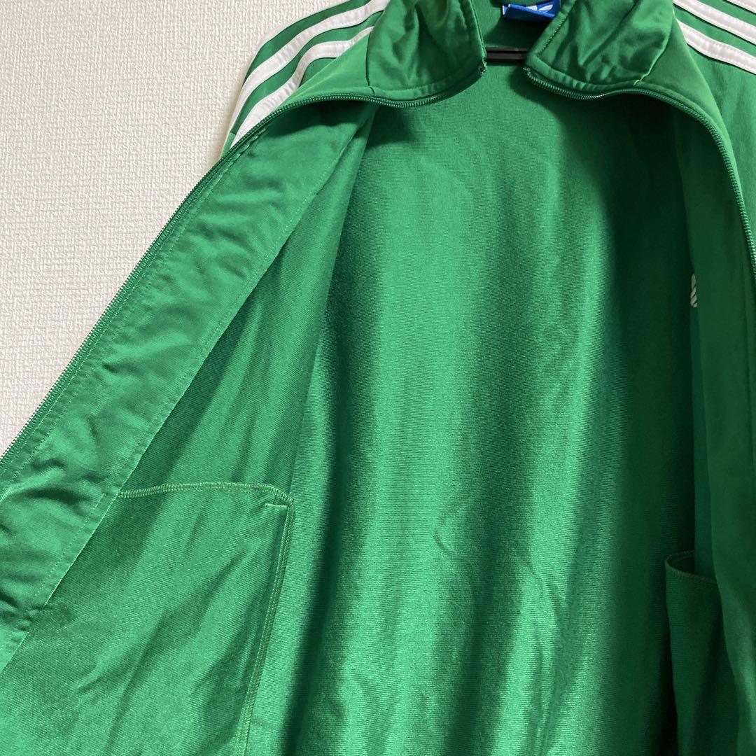 adidas グリーン ジャージジャケット トラックジャケット S