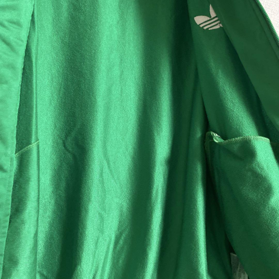 adidas グリーン ジャージジャケット トラックジャケット S