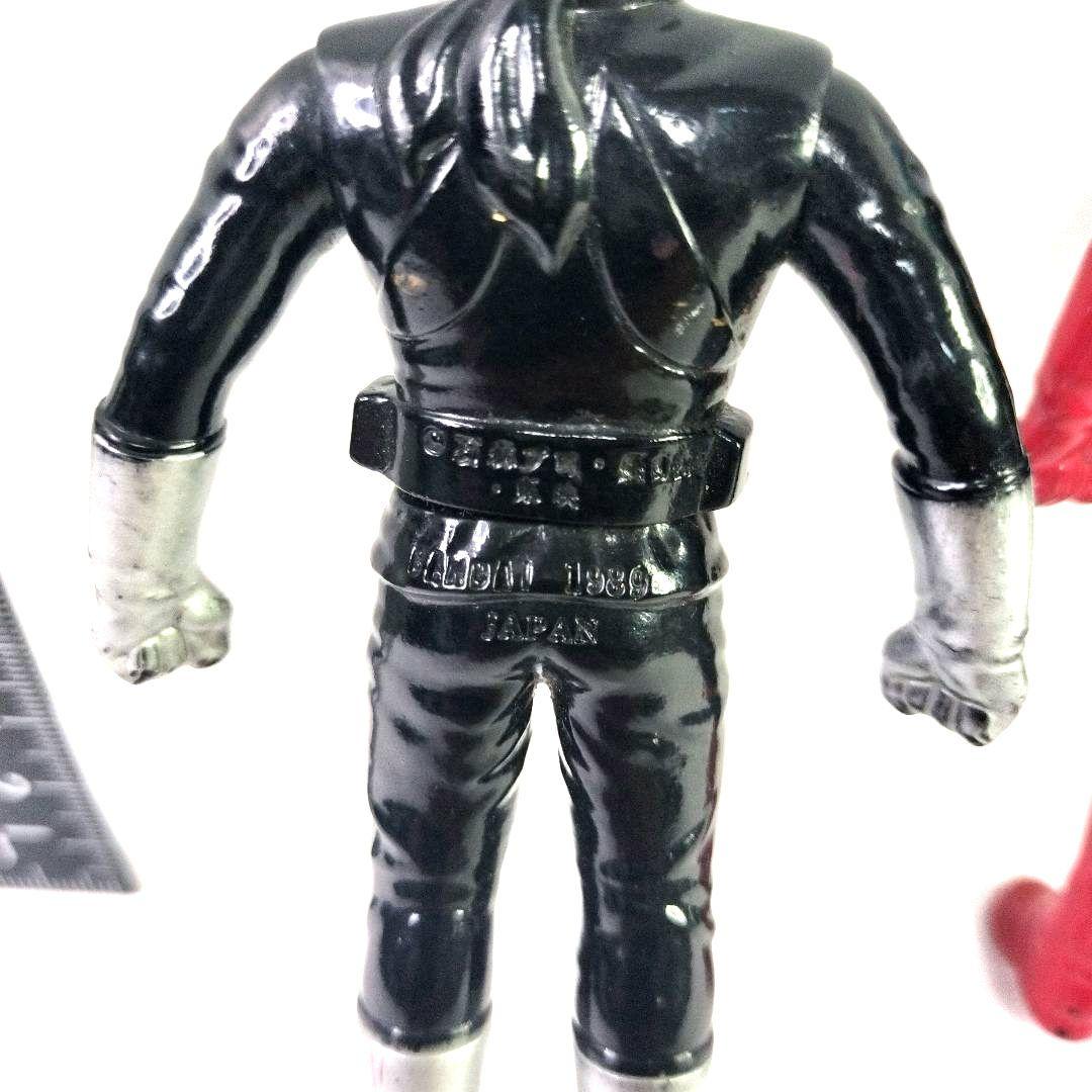 中古 傷あり 1989年 日本製 BANDAI 仮面ライダー ソフビ 7体