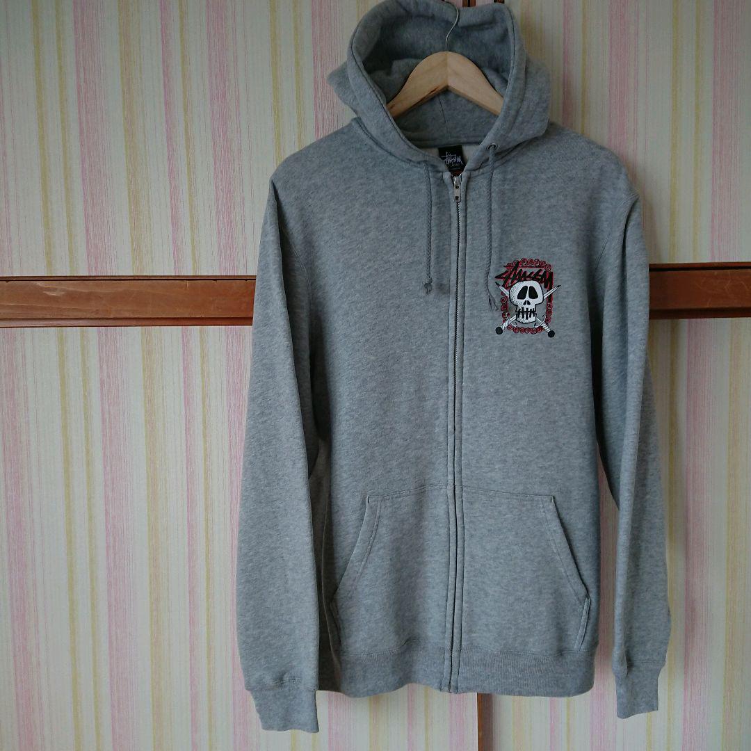 【正規品】STUSSY ステューシー　スカルどくろジップパーカー XL