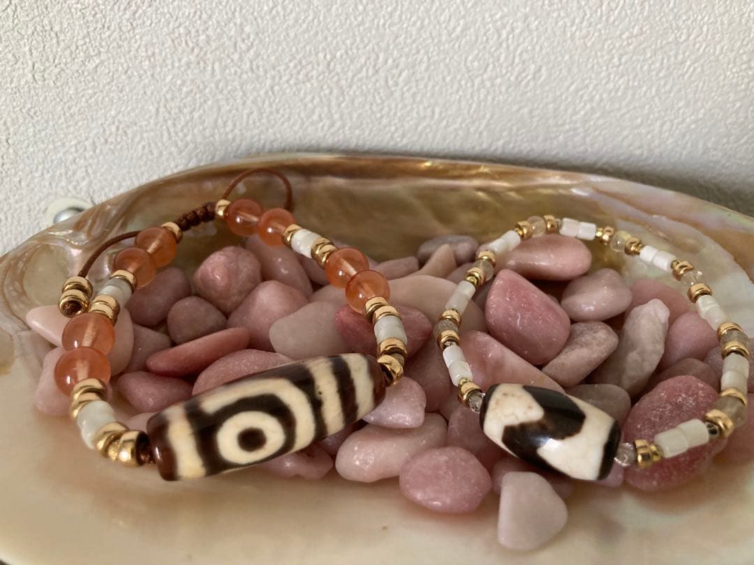 TPS 二眼天珠 虎牙天珠 インカローズ ラリマーさざれ目立った傷や汚れなし