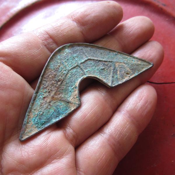中国古代戦国時代の錆びた銅貨11