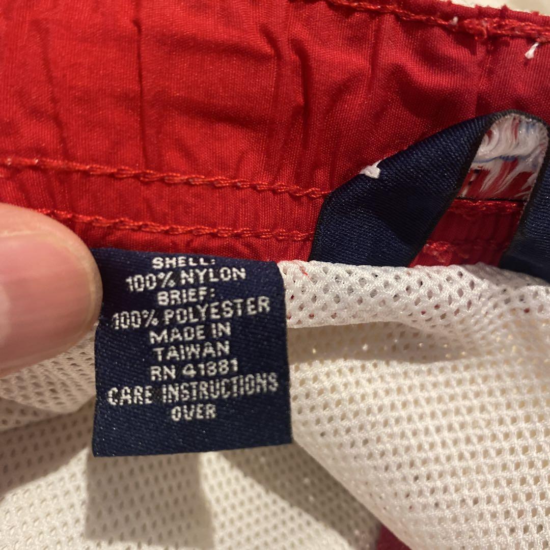 polo sport ナイロンショーツ 白 赤 古着 ヴィンテージ
