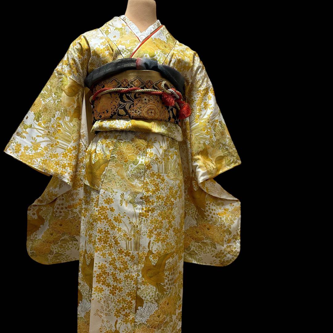 【専用出品】白黄色系★ 振袖セット　シンプル　小振袖　二尺袖　オレンジ