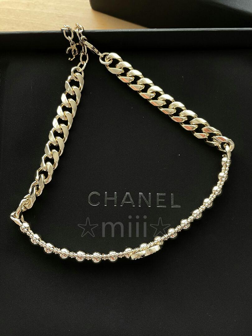 24/25AW♪ゴールド & クリスタル【CHANEL】シャネルチョーカー CHANELシャネル ロゴ ゴールド&クリスタル チョーカー ネックレス