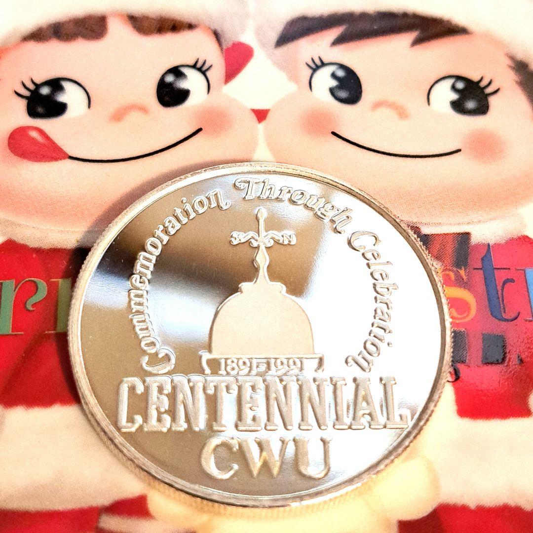 USA　セントラルワシントン大学100周年記念銀貨　1oz　品位SV999