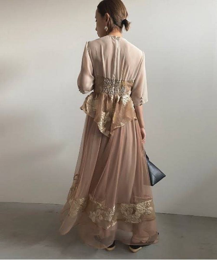 Ameri JACQUARD LAYERED TULLE DRESS