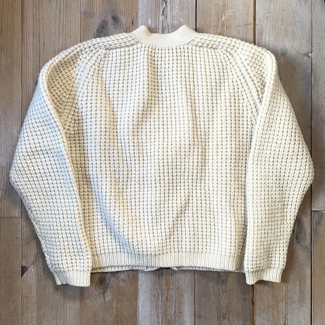 【美品】50s 60s ヴィンテージ 肉厚ウール カーディガン オフホワイト