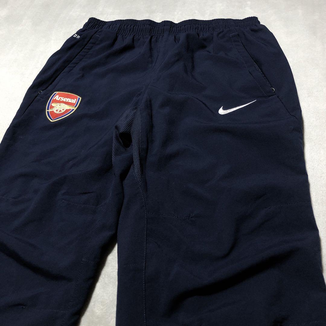 ナイキ　アーセナル　プレミアリーグ　刺繍ロゴ　ナイロンパンツ　ネイビー　M　古着