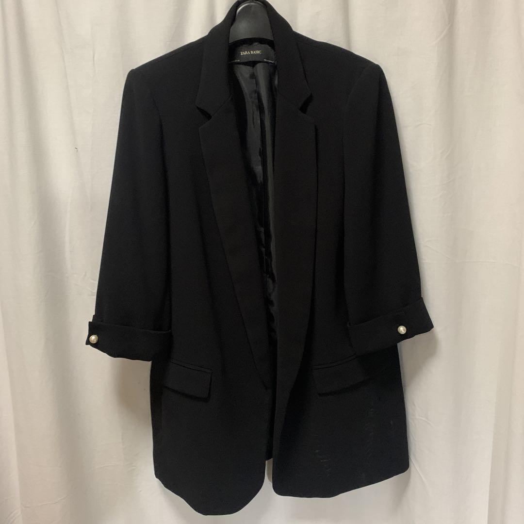 ZARA》 七分袖 ジャケット ロング丈 金ボタン - メルカリ