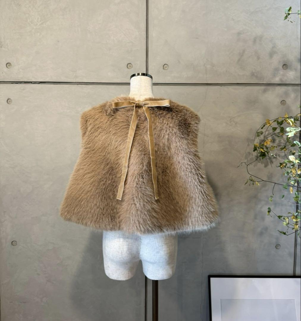 ESMOK A line fur vest beige 新品タグ付き