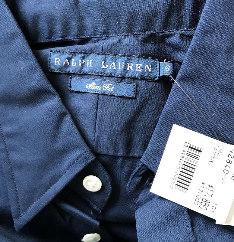 ポロラルフローレン 長袖シャツ サイズ6 ネイビー Slim Fit