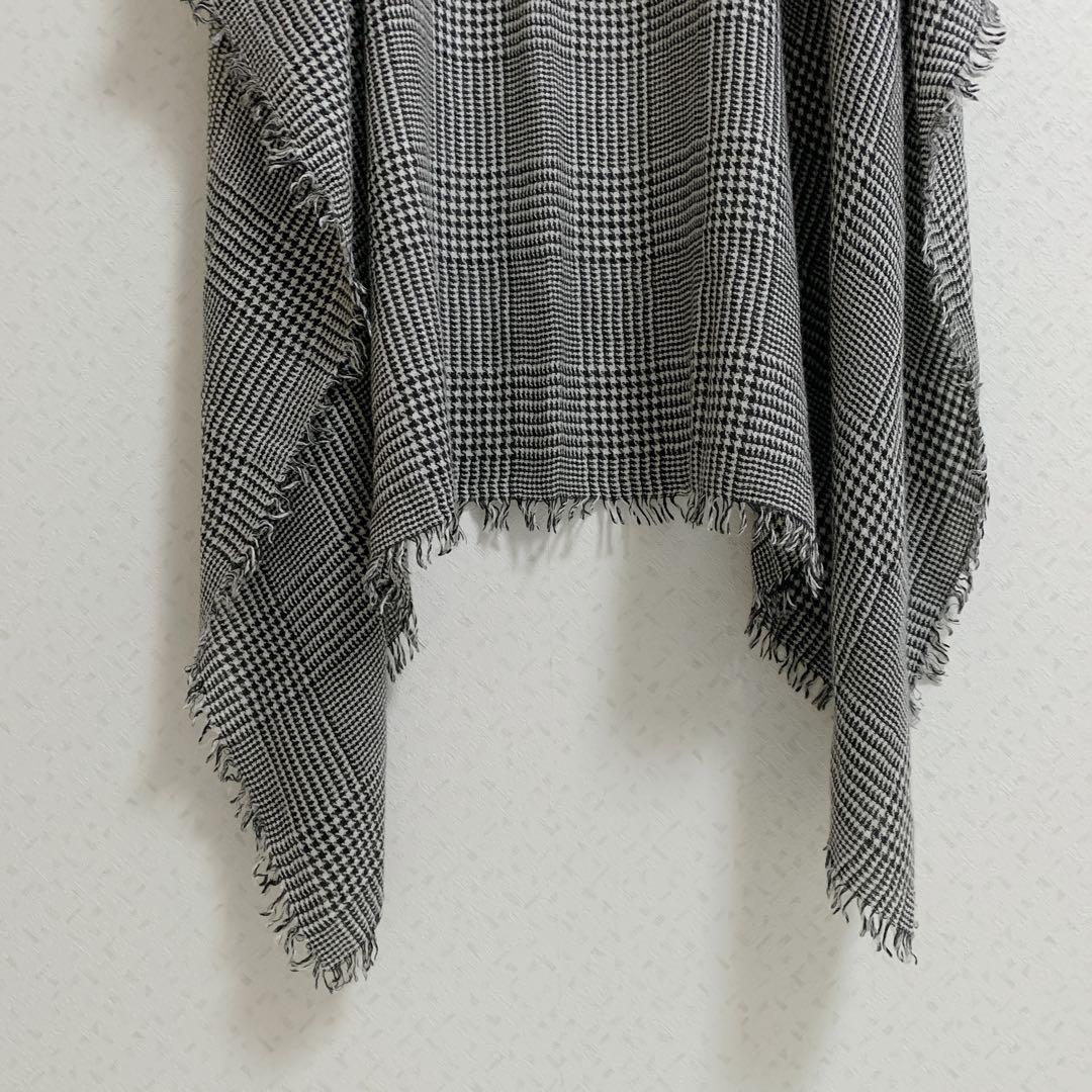 美品】ファリエロサルティ 大判ストール グレンチェック カシミヤ シルク